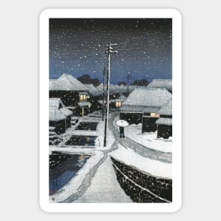 Evening Snow at Terajima Village by Kawase Hasui Sticker